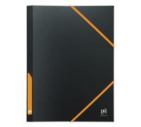OXFORD 3 Flap Folder for Students A4 with Elastic 30 mm Spine Polypropylene Cover Black/Orange