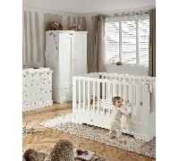 Oxford 3 Piece Cotbed Range with Dresser Changer & Wardrobe - White White