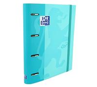 Oxford, 4 Ring Binder A4, Hard Cover, Elastic Closure, Refill 5 x 5 Grid and 5 Colour Strips, Sticker Sheet, Blue Touch