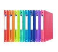 Oxford, 4 Ring Binder A4 Translucent Plastic Cover, Spine 40 mm, Pack of 10, Assorted Colours