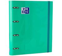 Oxford, 4 Ring Binder A4+ with Refill and Rubber, Hard Cover, 80 Sheets, 5 x 5 Squares, Ice Mint Colour