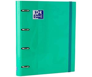 Oxford, 4 Ring Binder A4+ with Refill and Rubber, Hard Cover, 80 Sheets, 5 x 5 Squares, Ice Mint Colour