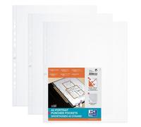 OXFORD Punched Pockets A3 Portrait Clear 120 Micron Pack of 25