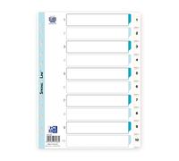 Oxford 400013908 Plastic Index Strong-Line 1-10 10 Pieces for DIN A4 Plastic Index with Writeable Cover Sheet White Ring Binder Ring Folder