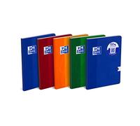 OXFORD 400017512 Esse A4 Folder with Semi-Hard Cover, 96 Sheets, Squared, Pack of 5 Assorted Colours