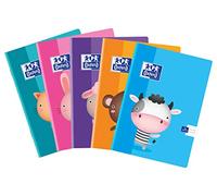 OXFORD 400092586 Kids A5 Exercise Book 16 Sheets Colourful Double Line Pack of 10 Assorted Colours