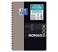 Oxford 400100862 Nomadbook Spiral Notebook Student 17.5 x 25 cm Integrated Folder 160 Pages Lined 7 mm Polypropylene Random Colours
