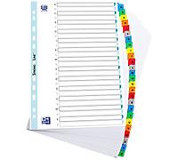 OXFORD A - Z Alphabetical Dividers A4 Assorted 26 Part Cardboard, Plastic 11 Holes 100204600