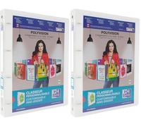 Oxford A4 4 O-Ring Binder, 20mm Capacity, 30mm Spine, Presentation Folder with Customisable Cover, Portrait, Clear (Single) (Pack of 2)