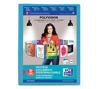 Oxford A4 Display Book, 40 pockets, Presentation Folder with Customisable Cover, Blue (Single)