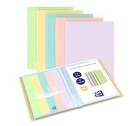 Oxford Urban A4 Display Book, Presentation Folder with 20 Pockets Opaque - Assorted Pastel (Pack of 5)
