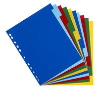 Oxford A4 Plastic 10 Part Dividers, Assorted, 1 Set