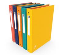 OXFORD A4 Ring Binder 40 mm Spine 4 Round Rings, Bicolor Recycplus Laminated Card Cover Assorted Colours