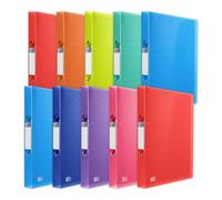 Oxford A4 Ring Binders, Assorted Colours, 10 Flexible 2-Ring Folders, 40mm