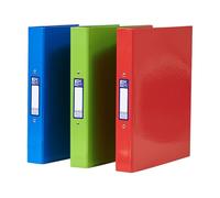 Oxford A4 Ring Binders, 3 Pack of Glossy Red, Green & Blue Folders, Laminated Paper-on-Board, 40 mm Spine