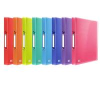 Oxford A4 Ring Binders, Assorted Colours, 10 Flexible 2-Ring Folders, 40mm