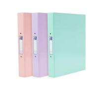 Oxford A4 Ring Binders, Pastel, 40mm Folders, Pack of 3