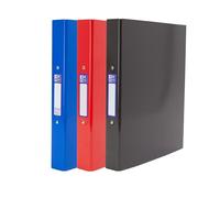 Oxford A4 Ring Binders, Red, Black and Blue, 40mm Folders, Pack of 3
