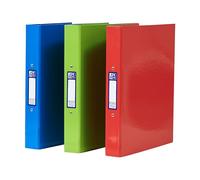 Oxford A4 Ring Binders, Red, Green & Blue Folders, Laminated Paper-on-Board, 40 mm Spine, Pack of 3