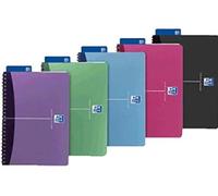 Oxford A4 Wirebound Polypropylene Cover Notebook Ruled 180 Pages Metallic Assorted Colours [Pack of 5]