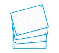 Oxford A6 Flash Cards, Ruled with Blue Frame, Pack of 80