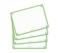Oxford A6 Flash Cards, Ruled with Green Frame, Pack of 80