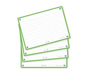 Oxford A6 Flash Cards, Ruled with Green Frame, Pack of 80