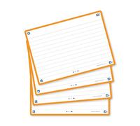 Oxford A6 Flash Cards, Ruled with Orange Frame, Pack of 80