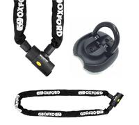 Oxford Alarm Chain 10 1.5m and Triton Ground Anchor Set for Motorbike, Bicycle, Motorcycle, E bike Scooter, Bike Accessories, Best Anti Theft Chain Lock Security Kit and Bike Lock Combination