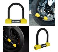 Oxford Rider Equipment Motorcycle D Lock LK220, High Security, 120dB Alarm, Yellow