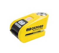 Oxford Alpha 110dB XA14 Alarm Motorcycle Disc Lock 14mm Pin Minder Cable Yellow