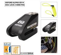 Oxford Alpha XD14 Motorcycle DiscLock StainlessSteel Sold Secure 14mm Pin Black