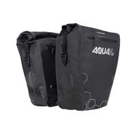 Oxford Aqua Double Pannier Bag - 32 Litre Waterproof, 360 Reflective Detailing On The Back & Sides (Black/Silver)