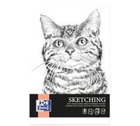Oxford Artistic Sketch Pad A4 Cat, 50 Sheets, Drawing Pad Glued, Sketchbook, Art Pad, 90 g/m² Acid-Free Paper, Drawing Book with Sturdy Back Cardboard, Sketch Book for Drawing and Sketching