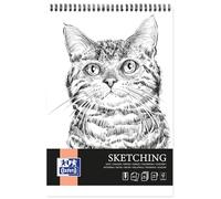 Oxford Artistic Sketch Pad A4 Cat, 80 Sheets, Drawing Pad with Spiral, Sketchbook, Art Pad, 90 g/m² Acid-Free Paper, Drawing Book with Sturdy Back Cardboard, Sketch Book for Drawing & Sketching