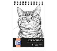 Oxford Artistic Sketch Pad A6 Cat, 80 Sheets, Drawing Pad with Spiral, Sketchbook, Art Pad, 90 g/m² Acid-Free Paper, Drawing Book with Sturdy Back Cardboard, Sketch Book for Drawing & Sketching