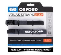 Oxford Models Motorcycle Adjustable Luggage Strap – Atlas B-Clip, 17mm x 1.2m, Asphalt (Pair)