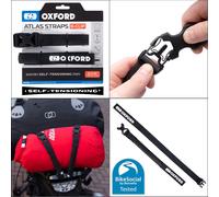 Oxford Atlas B-Clip Motorcycle ATV HD Adjustable Stretch Black 26 x 1200 mm