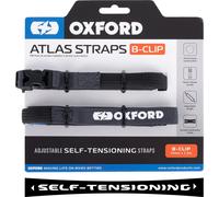 Oxford Atlas B Clip Motorcycle Motorbike Straps Pair Asphalt - 17mm x 1.2m