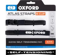 Oxford Atlas B Clip Motorcycle Motorbike Straps Pair Black - 17mm x 1.2m