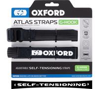 Atlas G-Hook (Pair), 26mm x 1.2m, Black. Motorcycle Adjustable Luggage Strap