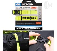 Oxford Models Motorcycle Adjustable Luggage Strap Atlas B-Clip - Pair 26mm x 1.2m Black