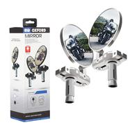 Oxford Bar End Mirrors Pair Silver OX578 Motorcycle Motorbike 7/8" 22.2mm