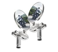 Oxford Bar End Mirrors Set Silver