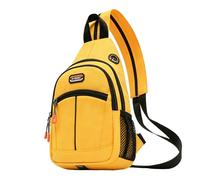 Oxford Big Sling Bag, Long Keeper Lightweight Sling Backpack, Can switch freely between shoulder and double-shoulder backpack modes via zipper 6-8 Ways to Wear for Hiking Bicycle Sport Gym (Yellow)