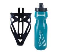 Oxford Bike Bottle Holder and 750ml Teal BPA-Free Water Bottle Set - Durable Matt Black Cage, Universal Fit for Road and Mountain Bikes, Easy Install - Perfect for Outdoor Cycling and Hydration