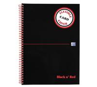 OXFORD Notebook Black n' Red A4 Ruled Spiral Bound Soft Cover Soft Cover Black, Red Perforated 100 Pages 50 Sheets