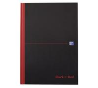 Oxford Black n' Red A4 Hardback Casebound Notebook, Narrow Ruled with Margin, 96 Page, 1 Notebook