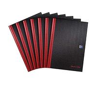 Oxford Black N' Red A4 Hardback Casebound Notebook, Ruled, 192 Page, Pack Of 7,black/red