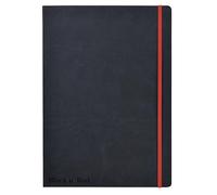 Black n' Red Casebound Hardback Notebook Ruled A4 Black 400038675
